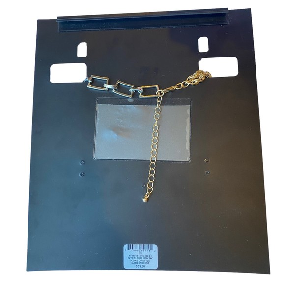 Zerina Akers for Bar III Two-Toned Geometric Link Necklace NWT - Picture 3 of 5